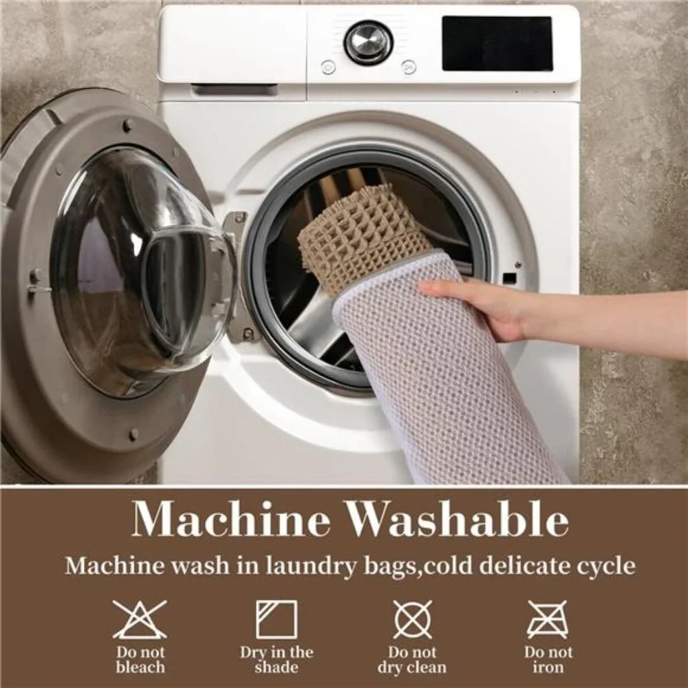 Waffle Bathroom Runner Rugs, Super Absorbent Bath Mat Non Slip Washable